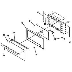 GMC275PDB1 Electric Oven Microwave Combo Microwave door Parts diagram