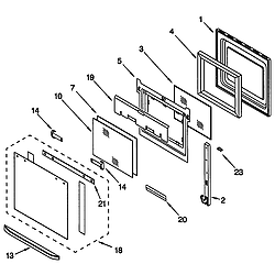 GMC275PDB1 Electric Oven Microwave Combo Oven door Parts diagram