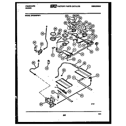 GPG35BPMX1 Range - Gas Burner, manifold and gas control Parts diagram