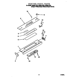 GW395LEGQ0 Gas Range Control panel Parts diagram