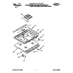 GW395LEGQ0 Gas Range Cooktop Parts diagram