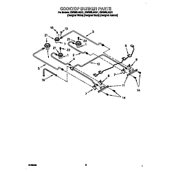 GW395LEGQ1 Gas Range Burner Parts diagram