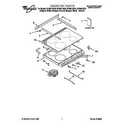 GY396LXGQ4 Electric Range Cooktop Parts diagram