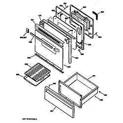 JBP25GS2WW Electric Range Door/drawer Parts diagram