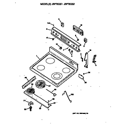 JBP76GS2WW Electric Range Cooktop Parts diagram