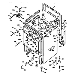 JBP78GS1BB Electric Range Cabinet Parts diagram