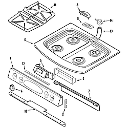 JDS8850ASS Range Top assembly & control Parts diagram