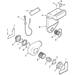 JDS9860AAB Slide-In Dual-Fuel Downdraft Range Blower assembly (plenum) Parts diagram