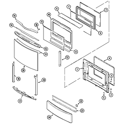 JDS9860AAB Slide-In Dual-Fuel Downdraft Range Door/access panel Parts diagram