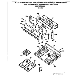 JGBP35WEV4WW Gas Range Cooktop Parts diagram