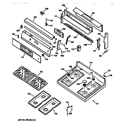 JGBP80MEV4BC Gas Range Cooktop Parts diagram