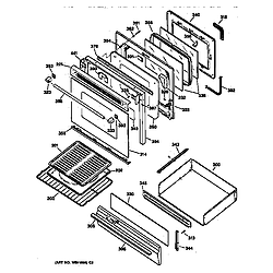 JGBP80MEV4BC Gas Range Door & drawer Parts diagram