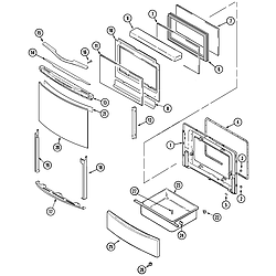 JGS8750ADB Slide-In Gas Range Door/drawer Parts diagram