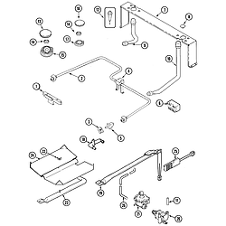 JGS8750ADB Slide-In Gas Range Gas controls Parts diagram