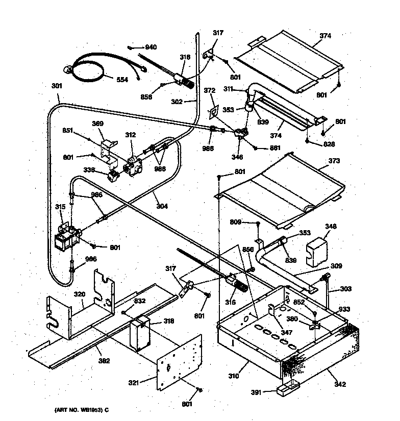 General Electric Jgsp40aet1aa Gas Slide