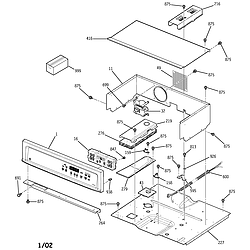 JKP15 Electric Oven Control panel Parts diagram