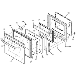 JKP15 Electric Oven Door Parts diagram