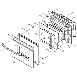 JKP15BA2BB Electric Oven Door Parts diagram