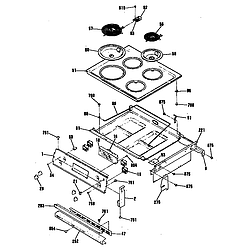 JMP31WR1 Electric Range Cooktop elements Parts diagram