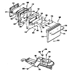 JRP14GP Oven Door/lock Parts diagram