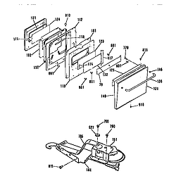 JRP14GP2BG Electric Wall Oven Door and lock Parts diagram