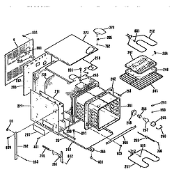 JRP15WP3WG Electric Wall Oven Main body Parts diagram