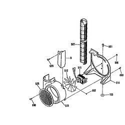 JSP28GP Range Fan/blower housing Parts diagram