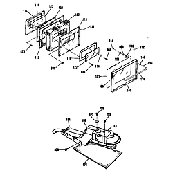 JSP31GP Electric Range Door Parts diagram