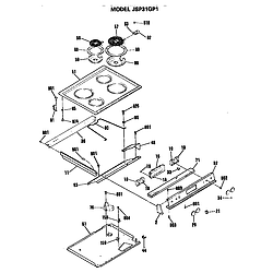 JSP31GP1 Free-Standing / Drop-in Range Cooktop Parts diagram