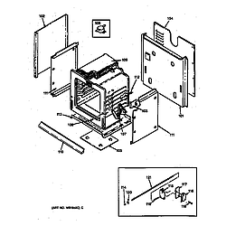 JTP10GS1BG Electric Wall Oven Case Parts diagram