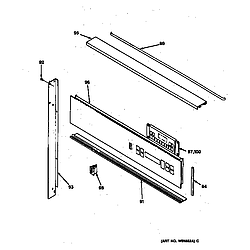 JTP10GS1BG Electric Wall Oven Control panel Parts diagram