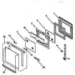 KEBI276DWH6 Oven Oven door Parts diagram