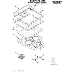 KERC500HWH3 Electric Range Cooktop/literature Parts diagram