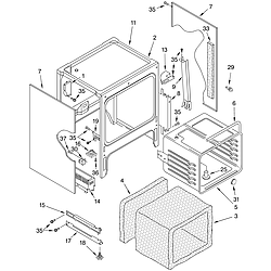 KERC607HBS4 Electric Freestanding Range Oven chassis Parts diagram