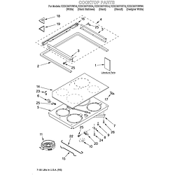 KESC307HBT4 Electric Slide-In Range Cooktop/literature Parts diagram