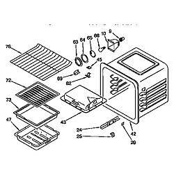 KGBS276XBLO Gas Range Internal oven Parts diagram