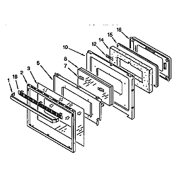 KGBS276XBLO Gas Range Oven door Parts diagram