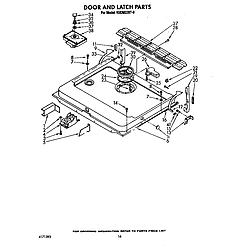 KUDM220T0 Dishwasher Door and latch Parts diagram