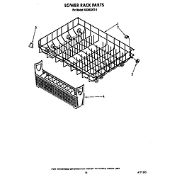 KUDM220T0 Dishwasher Lower rack Parts diagram