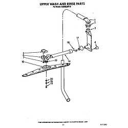 KUDM220T0 Dishwasher Upper wash and rinse Parts diagram