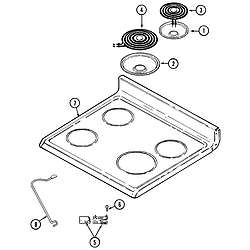 MER6550BAQ Range Top assembly Parts diagram