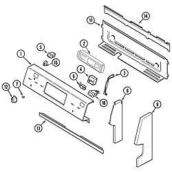 MER6772BAS Range Control panel Parts diagram