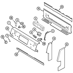 MER6772BCW Range Control panel Parts diagram