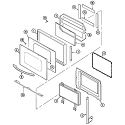 MEW6527CAS Range Door Parts diagram