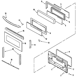 MGR6875ADB Gemini 30" Double Oven Freestanding Gas Range Door (upper) Parts diagram