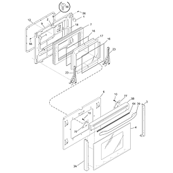 PGLEF385CB1 Electric Range Door Parts diagram