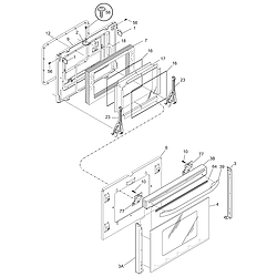 PGLEF387CS2 Electric Range Door Parts diagram