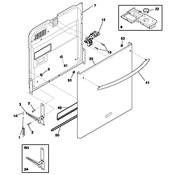 PLDB998CC0 Dishwasher Door Parts diagram