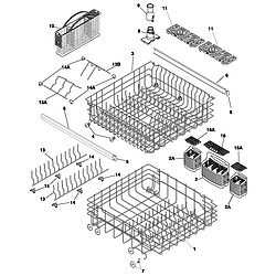 PLDB998CCO Dishwasher Racks Parts diagram