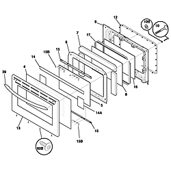 PLEF398ACA Electric Range Door Parts diagram